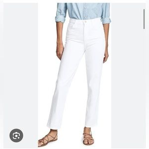 Nwt j Brand Jules high rise ankle straight jeans in white